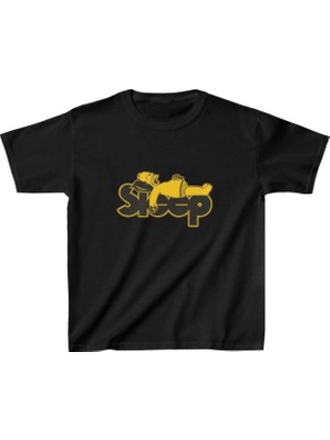 Marsilyan Baskılı T-Shirt - Siyah -