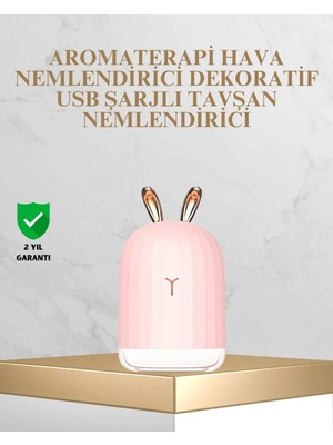 Marsilyan Tavşan Kulak Tasarımlı 200 ml USB Aroma Difüzör ve Hava Nemlendirici