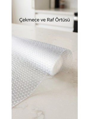 Hsc Bilişim Şeffaf Pvc Kaydırmaz Raflık Dolap Içi Çekmece Örtüsü 45X300 cm