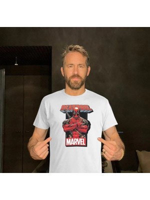Marsilyan Bisiklet Yaka Baskılı Oversize T-Shirt - Beyaz -