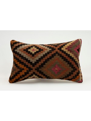 Kilim Wholesale El Yapımı Eski Kilimden Yapılmış Vintage Kırlent Kılıfı, Yün, 30X50 cm
