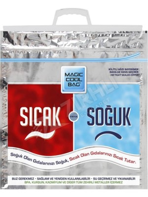 3 Adet Magic Cool Bag Sıcak Soğuk Gıda Torbası 38 x 33,5 cm