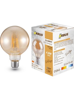 Orbus Globe GA95 Amber Ampul E27 540LM
