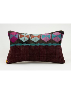 Kilim Wholesale El Yapımı Eski Kilimden Yapılmış Vintage Kırlent Kılıfı, Yün, 30X50 cm