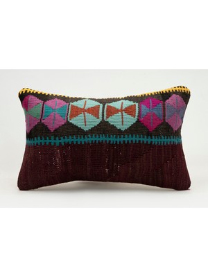 Kilim Wholesale El Yapımı Eski Kilimden Yapılmış Vintage Kırlent Kılıfı, Yün, 30X50 cm