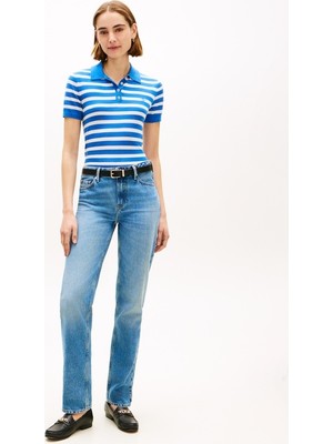 Tommy Hilfiger Lıght Layerıng S/s Polo Sweater Kadın Mavi Polo - WW0WW48503