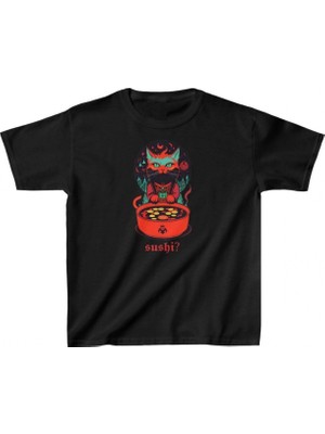Marsilyan Baskılı T-Shirt - Siyah -