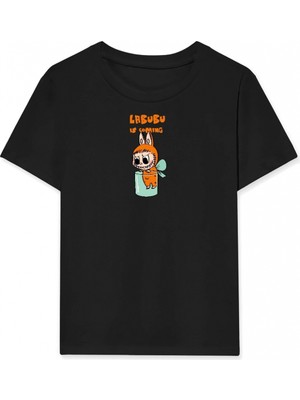 Marsilyan Labubu   Baskılı T-Shirt - Siyah -