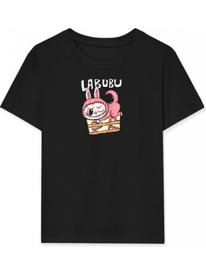 Marsilyan Labubu   Baskılı T-Shirt - Siyah -