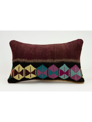 Kilim Wholesale El Yapımı Eski Kilimden Yapılmış Vintage Kırlent Kılıfı, Yün, 30X50 cm