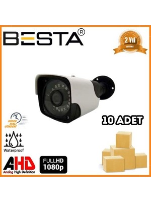 2 1080P Smd LED Metal Kasa Bullet Ahd Güvenlik Kamerası 10 Adet Koli