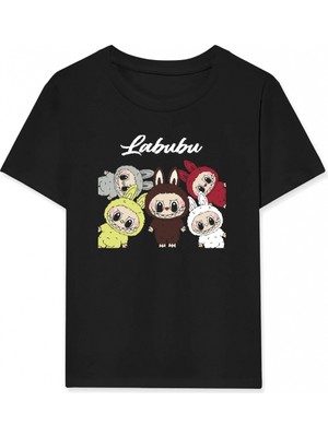 Marsilyan Labubu   Baskılı T-Shirt - Siyah -