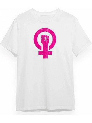 Marsilyan 8 Mart Dünya  Lar Günü Için Özel Baskılı T-Shirt - Beyaz -