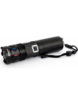 Marsilyan Bedotech Bd-5 30W Tg LED Alüminyum Alaşımlı Zoomlu Type-C Dijital Göstergeli Şarjlı El Feneri