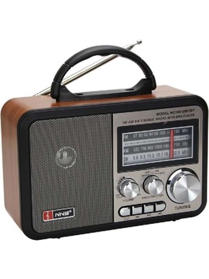 Uravas Store® Orta Boy Retro, Nostaljik, Ahşap Tasarım Bluetooth Hoparlörlü, Şarjlı, Taşınabilir Fm
