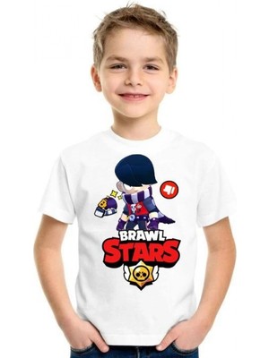 Marsilyan Bisiklet Yaka Kısa Kol Baskılı Çocuk T-Shirt - Beyaz