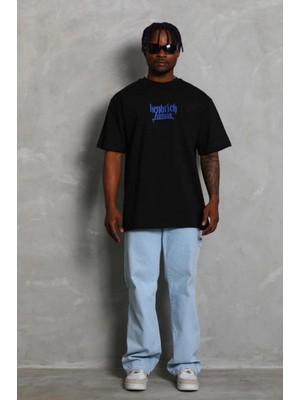 Marsilyan Erkek Baskılı T-Shirt Kısa Kol Bisiklet Yaka Regular Fit Tişört - Siyah