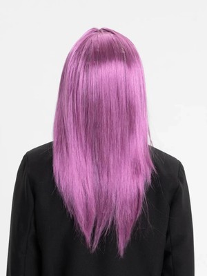 Mey Ithalat® Rose Pembe Renk Düz Kesim Uzun Parti Peruğu Takma Saç