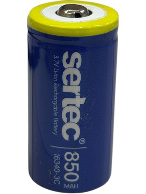 İntora Sertec 3.7V Li-Ion 16340 - 850 Mah 3c Başlı Şarjlı Pil