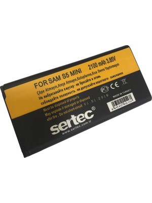 İntora Sertec - Galaxy S5 MİNİ-SM-G800F Uyumlu Batarya