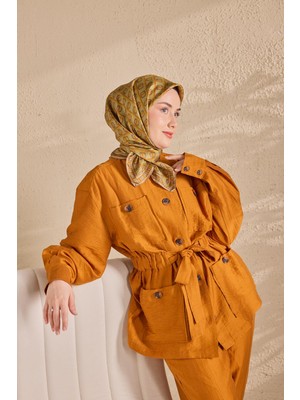 Silk Home Twill Ipek Eşarp Zincir Fıstık Yeşil