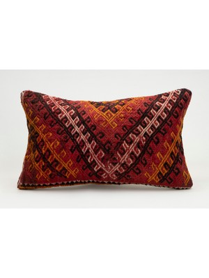 Kilim Wholesale El Yapımı Eski Kilimden Yapılmış Vintage Kırlent Kılıfı, Yün, 30X50 cm