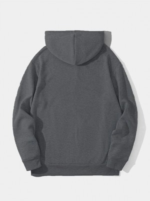 Marsilyan Düz Kapüşonlu Sweat - Füme