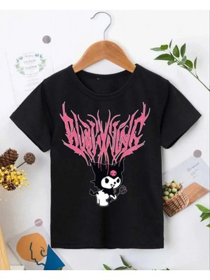 Marsilyan Bisiklet Yaka Baskılı T-Shirt - Siyah -