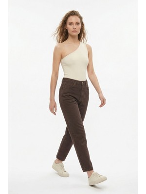 Rays Kahve Baggy Yüksek Bel Jean 846