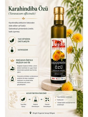 Tijda Karahindiba Otu ve Kökü Özü (Taraxacum Officinale) 250 ml Saf