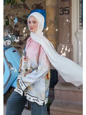 Fresh Scarfs Rami Viskon Şal Beyaz