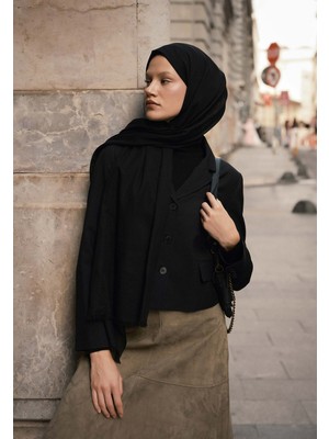 Fresh Scarfs İnce Pamuk Vual Şal Siyah