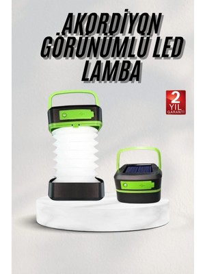 Marsilyan Katlanabilir Kamp Lambası Akordiyon Lamba Şarjlı 3 Kademeli Solar