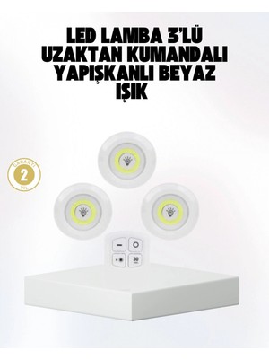 Marsilyan Kablosuz Gün Işığı 3’lü LED Spot Lamba Kumandalı