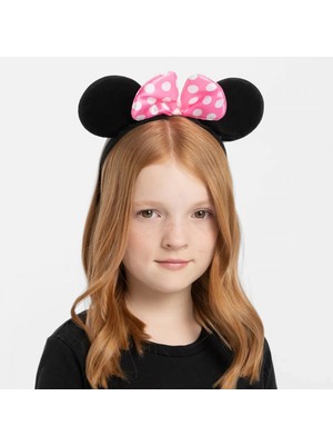 Marsilyan Pembe Fiyonklu Minnie Mouse Tacı Mini Kulak (K95)