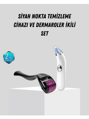 Genel Tedarik Dermaroller ve Vakumlu Siyah Nokta Temizleme Cihazı 2’li Cilt Bakım Seti