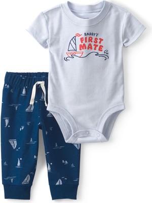 Carter's Erkek Bebek Body Pantolon Set 3 Ay-24 Ay Mavi