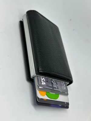 Trend Cüzdan Mekanizmalı Otomatik Kredi Kartlık Hakiki Deri