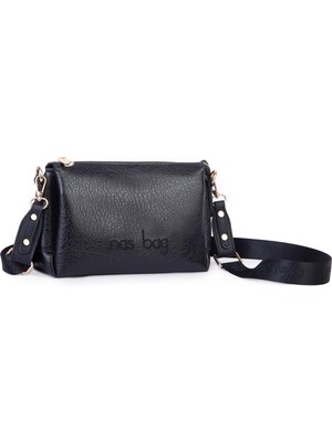 Nas Bag Kadın Sade Günlük Postacı Çantası ( 25X16 Cm) Siyah Victoria
