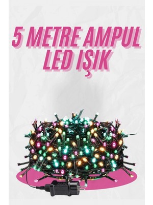 Marsilyan 5 Metre Ampul LED Işık Renkli Rgb Çok Renkli LED Aydınlatma