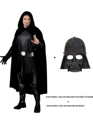 Marsilyan- Star Wars Luke Skywalker Pelerini Yetişkin ve Maskesi