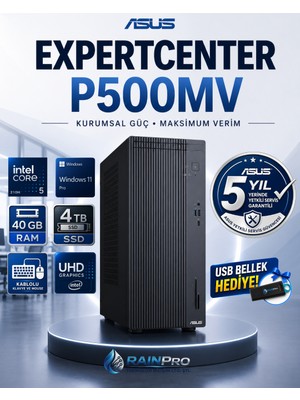 Asus Expertcenter P500MV Intel® Core™ 5 210H 4.8ghz Aı 40 GB Ddr5 4 Tb SSD Windows 11 Pro Mini Tower 5 Yıl Yerinde Garanti Masaüstü Bilgisayar C521018512B0DRNP20