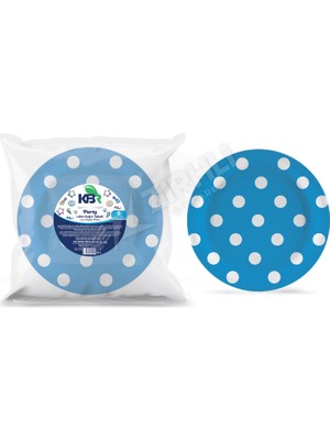 5 Adet Kbr Party Kağıt Tabak 22 cm Mavi 8'li
