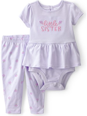 Carter's Kız Bebek Body Pantolon Set 3 Ay-24 Ay Mor