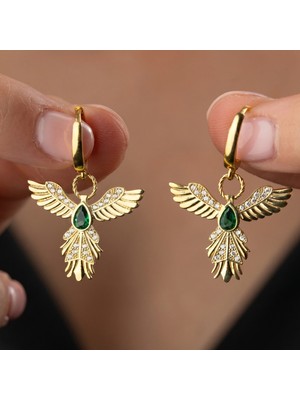 Hanno Telkari Gümüş Anka Kuşu Figürlü Gold Kadın Küpe