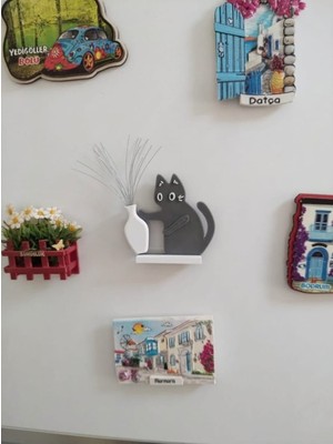 Nado Dekor Vazo Deviren Kedi - Kedinizin Bıyıklarını Toplamaya Yarayan Dekoratif 1 Adet Magnet