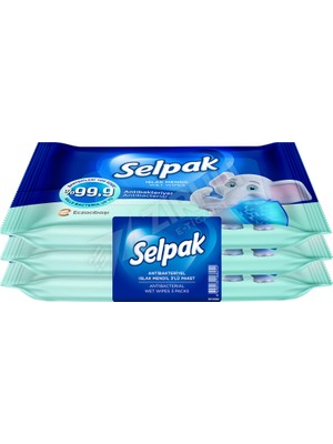 5 Adet Selpak Antibakteriyel Islak Cep Mendili 3X15'LI