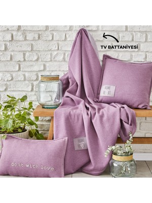 Karaca Home Softy Comfort 130 x 170 cm Lila TV Battaniyesi Yumuşak Doku ve Çamaşır Makinesine Uygun