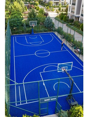 Vitali Home Grass Dekoratif Suni Çim Halı Balkon Bahçe Teras Iç Dış Mekan Mavi Yapay Çim Halı 7 mm