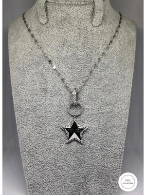 Carette De Terre Silver Renk Yıldız Tasarım Çelik Kolye